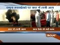Moving car catches fire at Yamuna Expressway near Mathura, no casualty reported