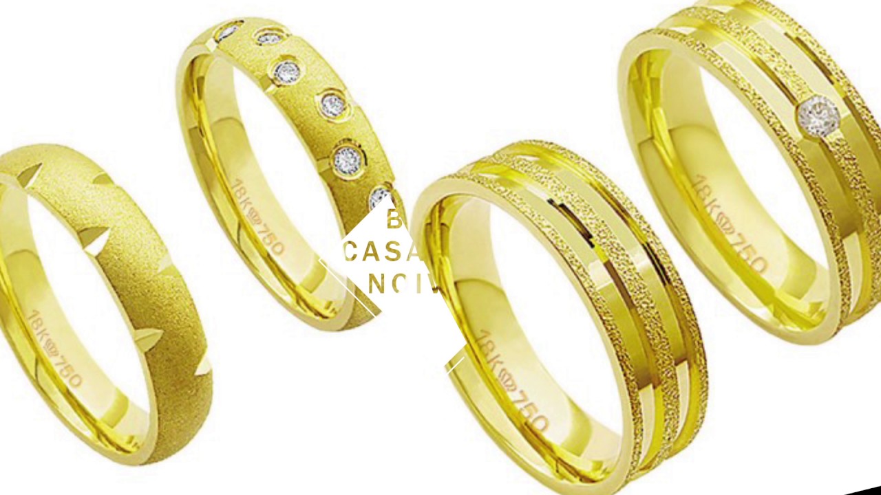 Alianças em Ouro Amarelo e Ouro Branco 18k 0750 para Noivado - Casamento - Bodas de Prata e Ouro