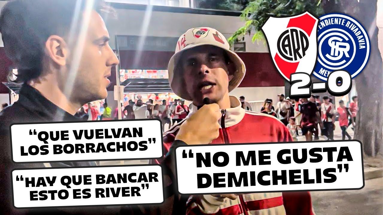 REACCIÓN CON LOS HINCHAS / RIVER 2-0 INDEPENDIENTE RIVADAVIA DE MENDOZA