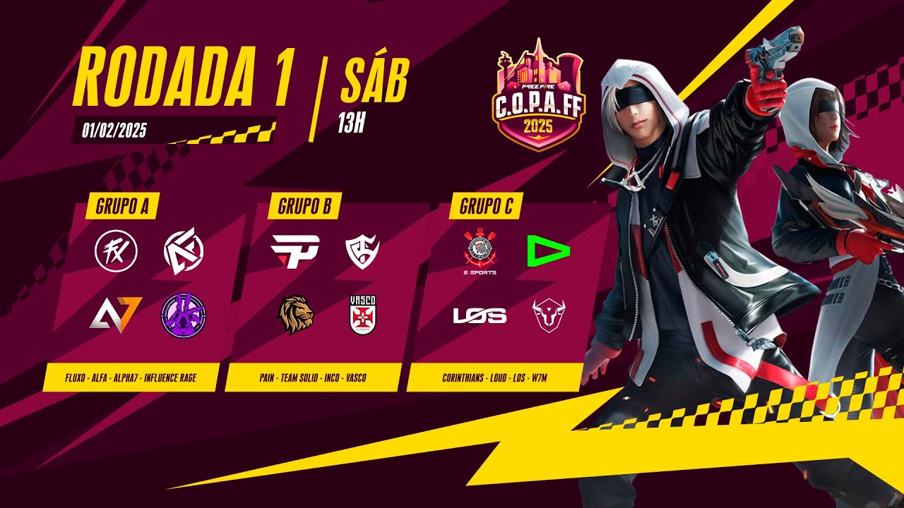 C.O.P.A FF 2025 AO VIVO - Rodada 1 | FREE FIRE ESPORTS BRASIL