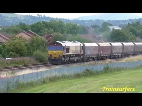 DB Class 66 No. 66088 on 6J46 Peak Forest - Hope Street @ Audenshaw Reservoirs on 30.07.15 - HD
