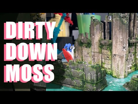 Dirty Down Moss Effects Paint First Try - Warhammer 40K Terrain and MESBG Ruins