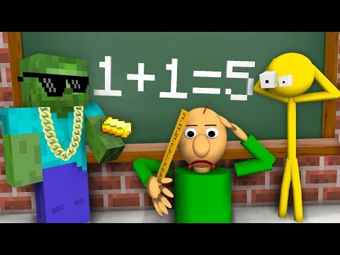 Monster School : STICKMAN & BALDI'S BASICS CHALLENGE - Minecraft Animation
