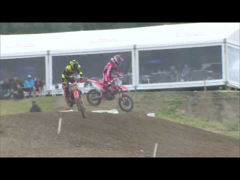 Tim Gajser passes Evgeny Bobryshev FULLBACK MXGP of Great Britain - motocross