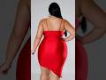 Beautiful Plus Size Ladies Red ️ Dress Fashion Back View Sareefashion Plussize