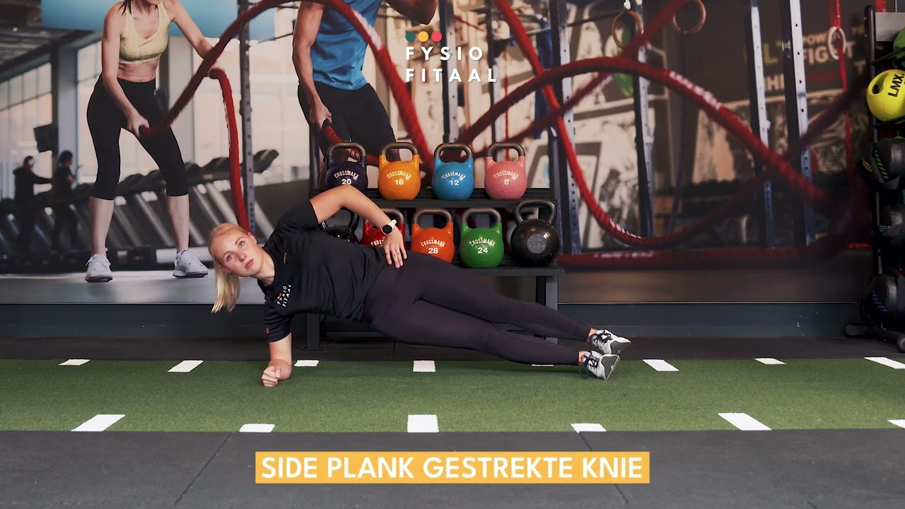 Video thumbnail: Side plank extended knee - instructional video