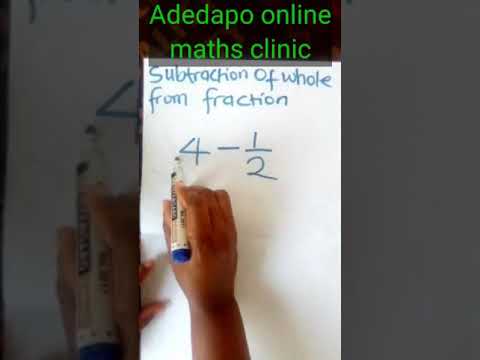 Subtracting whole number from fraction