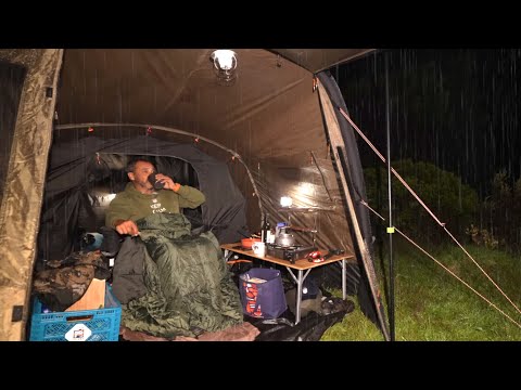 , title : 'CAMPING in RAIN STORM on Mountain - OZTent AT4 Air Tent'