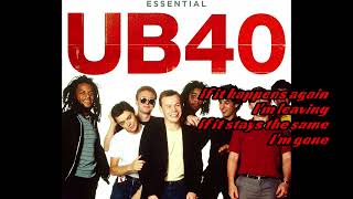 UB40 - If It Happens Again (lyrics)