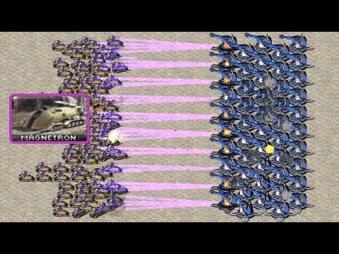 Magnetron vs Grand Cannon - Same Cost + Power - Red Alert 2