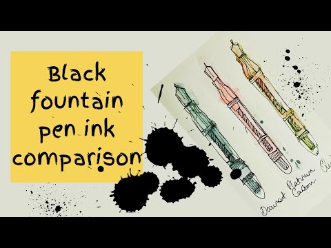 Black fountain pen ink comparison - what to look for