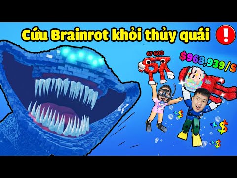 Diving to rescue the ultra-rare Brainrot from the sea monster EL GRAN MAJA, BLOOP, KRAKEN with bq...