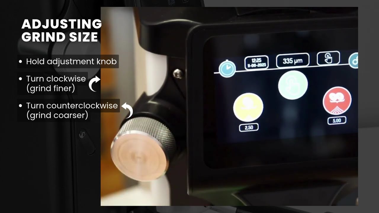 Quamar A01 Coffee Grinder - Step 6: Adjusting Grind Size