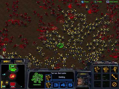 Starcraft 200 Marines vs 400 Zerglings