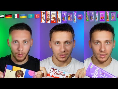 Eating a chocolate of each country 🌍 #foryo#food#asmr