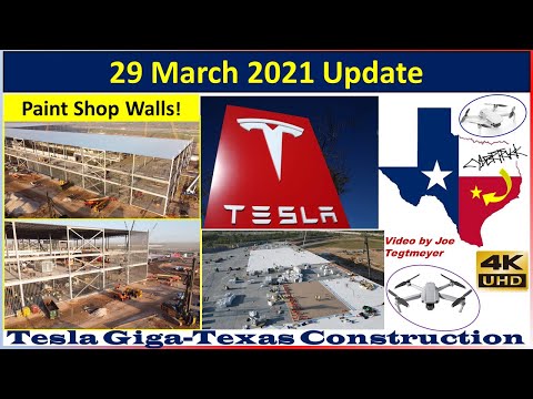 Tesla Gigafactory Texas 29 March 2021 Cyber Truck & Model Y Factory Construction Update (08:00AM)
