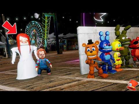 CAN THE ADVENTURE ANIMATRONICS HIDE FROM EVIL LITTLE CUTE HORROR DOLL & CHUCKY? (GTA 5 Mods FNAF)