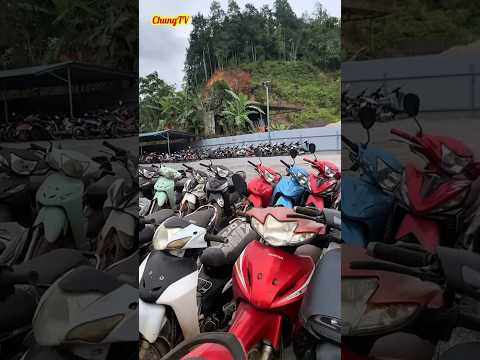 CẬN CẢNH HÀNG NGÀN CHIẾC XE MÁY VI PHẠM BỎ NGOÀI TRƠI KHÔNG MÁI CHE