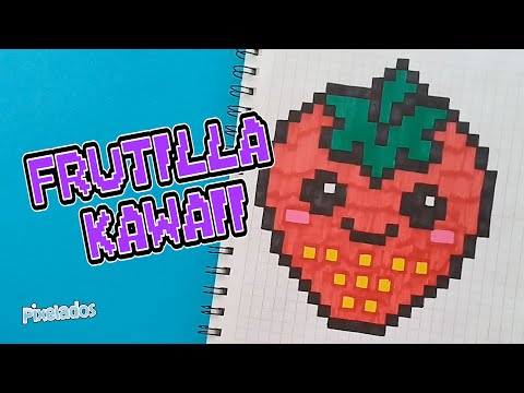 COMO DIBUJAR FRUTILLA - FRESA KAWAII PIXEL ART - PIXELADOS