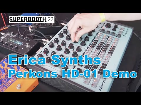 Erica Synths Perkons HD-01 Hybrid Drum Machine Demo at Superbooth 2022