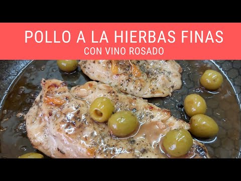 Pollo a las hierbas finas con vino rosado, el más fácil y rico.- RecetasdeLuzMa