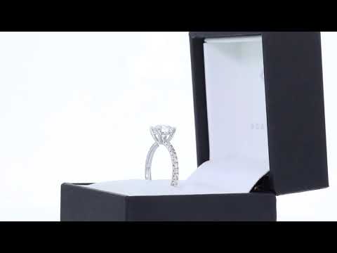 Ada Diamonds Four Prong Pave Engagement Ring 1.84ctw 18kt White Gold Profile AD 134