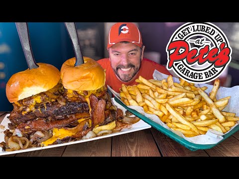 Pete's Prime Rib Quadruple Bacon Cheeseburger Challenge!!