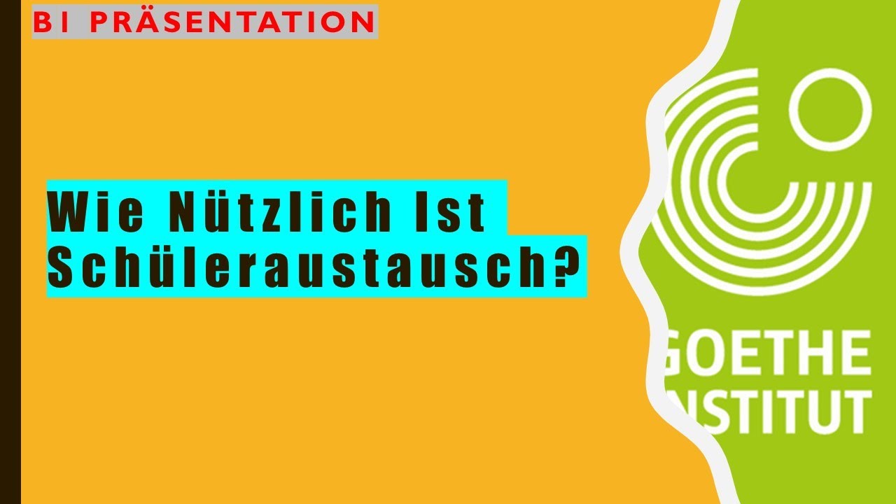 Wie nützlich ist Schüleraustausch?  B1 Thema