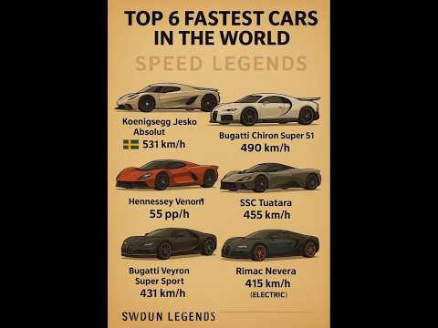 🏎️ TOP 6 FASTEST CARS IN THE WORLD! 🌍💨 | Hypercar Speed Monsters #Shorts