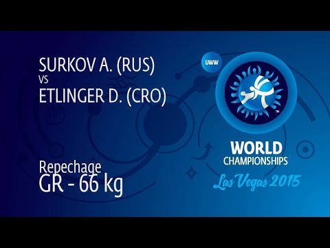 Repechage GR - 66 kg: A. SURKOV (RUS) df. D. ETLINGER (CRO) by TF, 8-0