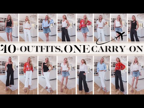 More Than 40 Outfits… Using ONLY 14 Pieces! (Summer Packing, Pack in Carry On, Travel Wardrobe)