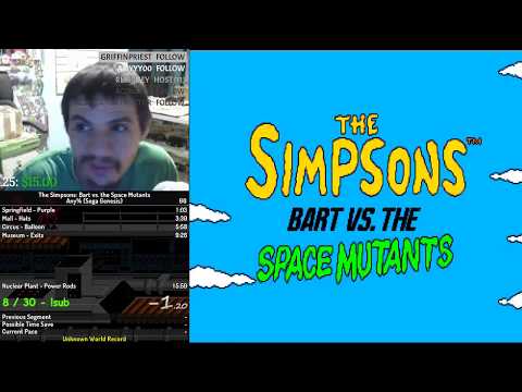 The Simpsons: Bart vs The Space Mutants (Sega Genesis) Speedrun - 15:50 - Personal Best