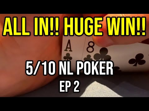 STACKING MY OPPONENTS! 5 10 No Limit Poker! AWESOME WIN! Poker Vlog Ep 2