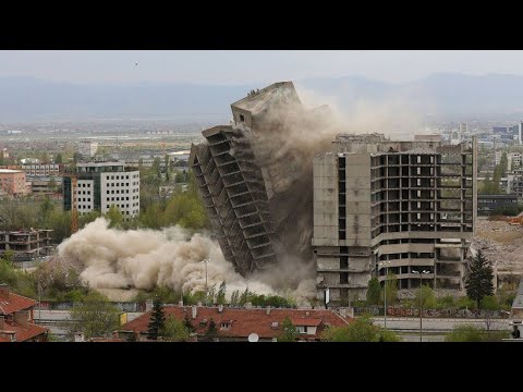 Riesige Sprengung in Sofia: Bulgarische Bauruine abgerissen