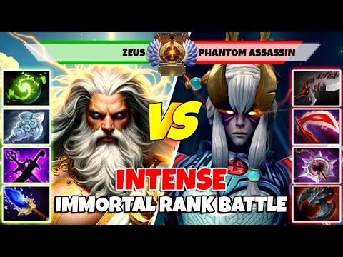 ZEUS (Support) vs PHANTOM ASSASSIN (Carry) - Epic Battle Of Immortal Rank Dota 2 Players - Z Dota 2