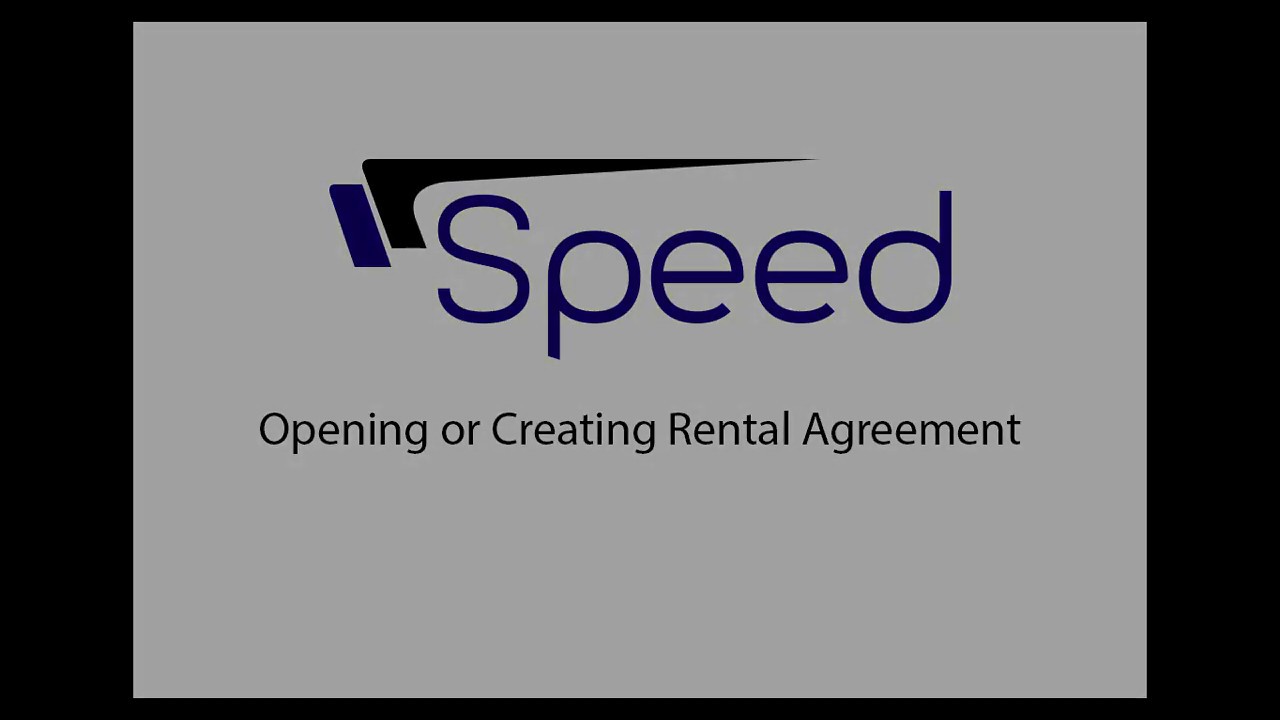 Rental Agreement Opening - Speed Auto Systems