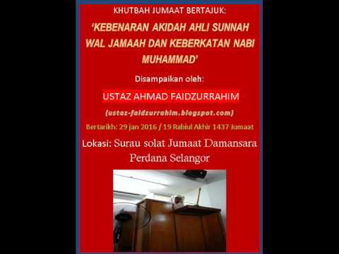 KHUTBAH JUMAAT AKIDAH & TABARRUK. Oleh: Ustaz Ahmad
