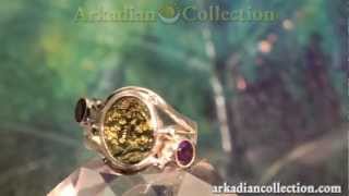 preview picture of video 'Faceted Amethyst & Moldavite Gemstone Ring Artisan Crafted in Sterling Silver'