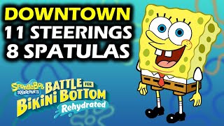 Downtown Walkthrough: All Steering Wheels &amp; Golden Spatula Locations | Spongebob Rehydrated