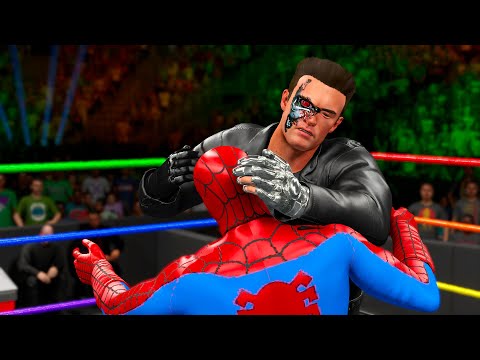 Spiderman vs Terminator | Superhero Wrestling Battle  WWE 2K23