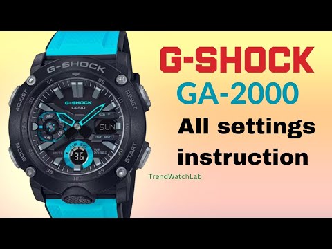 Casio G-Shock GA-2000 (5590) all settings instruction.