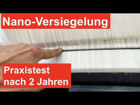 Nano-coating ceramic coating on a motorhome in practical testing after two years. Publicity gimmi...