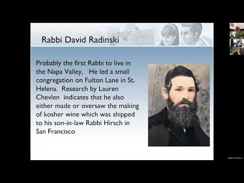 November 7 2020 Napa Valley's Jewish Heritage with Donna Mendelsohn
