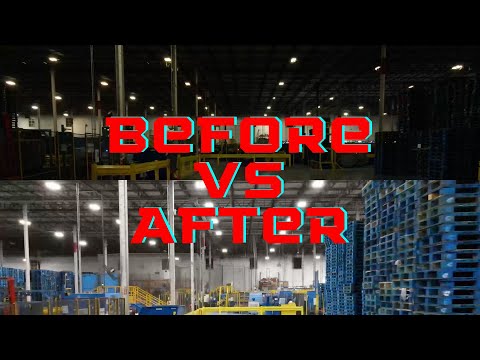 Aerial Before and After for Commercial Lighting Project