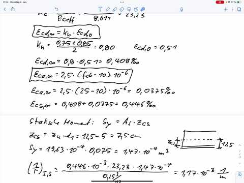 Aufg. 15 Teil 2 – Nachweis der Verformung einer Deckenplatte (Klausur WiSe 21/22)