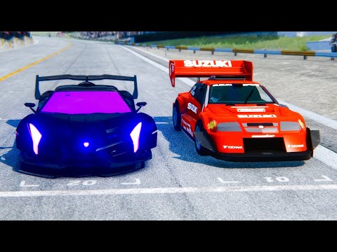 Lamborghini Veneno GTR Concept vs Suzuki Escudo at Drag Race 20 KM