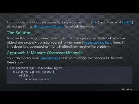 How to Make @ Published Work with Environment Objects and Nested Observable Objects in SwiftUI