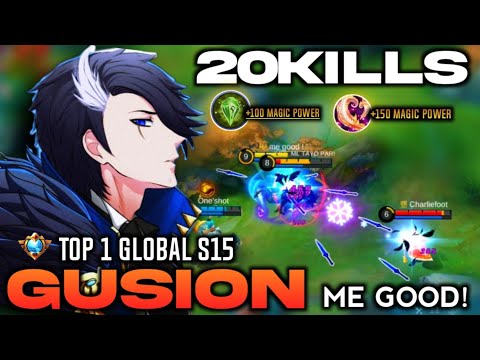 20Kills Gusion Insane Magic DMG. Build with Smooth Dagger Combo! Top 1 Global Gusion S15 by Me good!