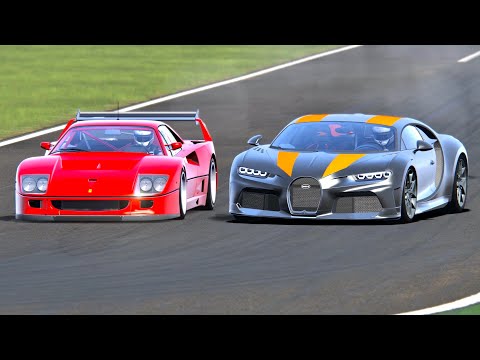 Bugatti Chiron Super Sport 300+ vs Ferrari F40 with F1 2004 Engine - Monza