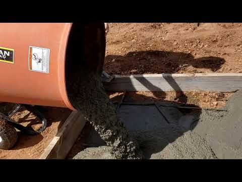 Concrete added to the Morton Barn